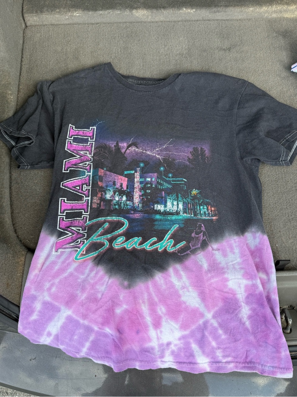 PacSun Black & Purple Miami Beach Graphic Tee